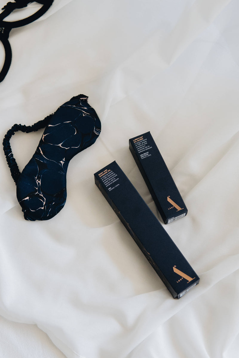 sleep mask with body oil and lubricant oil